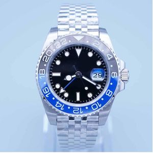 Top Mens Watch All Work Relógios Mecânicos Automáticos Aço Inoxidável Azul Vermelho Cerâmica Vidro Safira 40mm Relógios Masculinos Relógios de Pulso Função Completa Mostrador Multicolorido