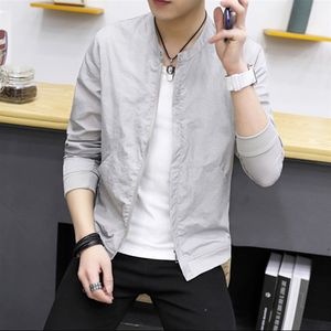 Men's Jackets Summer Nylon Coat Stand Collar Long Sleeve Cardigan Zipper Pockets Loose Solid Thin Couples Fashion Casual 230918