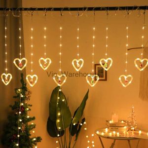 LED Strings Party Romantyczne serce miłosne kształt gwiazda Księżyca Kurtyna Lekka Światła Wróżka na Boże Narodzenie świąteczne przyjęcie w sypialni Dekoracja ogrodu HKD230919