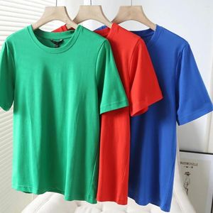 Mulheres Camisetas Maxdutti 2023 Inglaterra Estilo Básico Multicolor Moda Simples Cor Pura Gola Redonda Qualidade Casual Camisetas Mulheres Tops