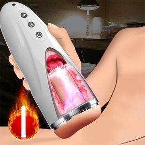 Zabawki seksu masażer dorosłych maszyn dla mężczyzn erotyczny masturbator realistyczna czubek języka i jamy ustnej wibrują