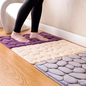 Bath Mats Cobblestone Embossed Bathroom Non-slip Carpets Wash Basin Bathtub Side Floor Rug Shower Room Doormat Memory Foam Pad