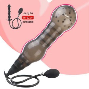 Sex Toy Massager 18-52cm Uppblåsbara analpärlor Plug för kvinnor Vaginal Dilator Men Butt Expander Big Dildos Kvinnlig Masturbator vuxen