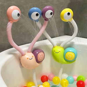 Bath Toys Baby Bath Toys Snail Electric Spray Water Shower Toy Kids Bathroom Bathtubs Bathing Water Toys Toddler Shower Interactive Gifts 230919