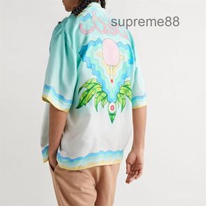 Casablanca 22ss ocean beach theme print mens shirts womens Hawaiian short sleeve shirt228t