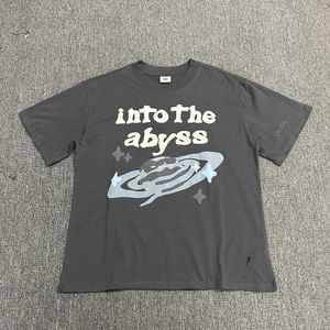 T-shirty męskie HARAJUKU Złamane planeta do haftu z pianki Abyss krótkie koszulki dla mężczyzn i kobiet Summer Hip Hop worka Y2K T230919