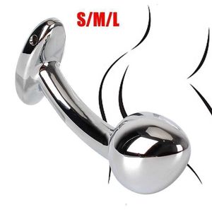 Toy Massager Metal Anal Plug Arcuate Dildo Butt Dilatator Aluminum Prostate Adults for Women Men Gay 18