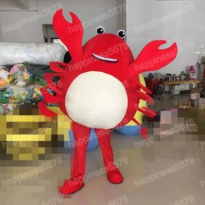 Performance Red Crab Mascot Trajes Personagem de Desenho Animado Roupa Terno Carnaval Unissex Adultos Tamanho Halloween Natal Festa Fantasia Carnaval Vestido Ternos