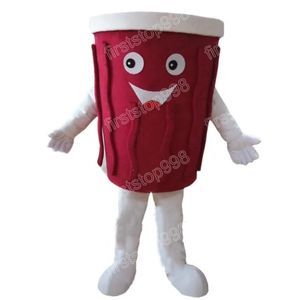 Halloween Coffee Cup Mascot Costume Högkvalitativ tecknad anime Temakaraktär Vuxna storlek Julfest utomhus reklamdräkt