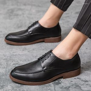 Scarpe eleganti da uomo in pelle primaverile da lavoro con soletta rialzata alla moda casual giovane sportiva