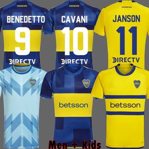 2023 2024 CA BOCA Juniors Cavani Soccer Jerseys 23 24 Carlitos Retro Maradona Club Atletico Conmebol Libertadores Janson Football Shirt Men Sets Kids Mundlid