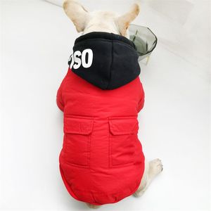 SUPREPET Haustier-Hundejacke, Winter-Hundekleidung für französische Bulldogge, warmer Baumwoll-Hunde-Wintermantel, Kapuzenpullover für Chihuahua, ropa para perro, T20249d