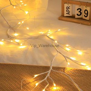 Stringhe LED Party 2M 48LED Vines Branch Light Batteria AA Natale Fata String Light Fai da te Willow Vine Ghirlanda luminosa per parete Decorazioni per feste di Natale HKD230919