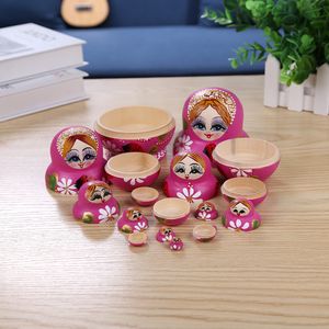 Dolls 10 -warstwowy ręcznie malowany zestaw zabawek Kreatywne gniazdowanie Rosyjskie lalki Matryoshka Doll 230918