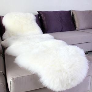 Carpets Artificial Sheepskin Rug Chair Cover Pad Carpet Area Rugs For Bedroom Faux Fur Blanket Throw 65x180cm Christmas