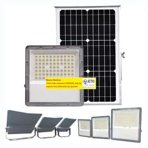 100w 200w 300w 400w solar flood lights aluminium shell lens led beads high bright IP65 Outdoor LED Security Wall Light Auto On Off 22 LL