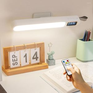 Table Lamps Desk Lamp Clock USB LED Lighting Rechargeable Portable Computer Monitor Dimming Light Reading Study Office