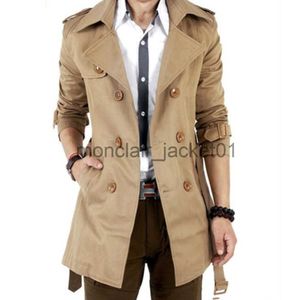 Men's Trench Coats Autumn And Winter Mens Mid-Length Trench Coat Elegant British Solid Color Coat Korean Style Double-Breasted Casual Trench Coat J230920