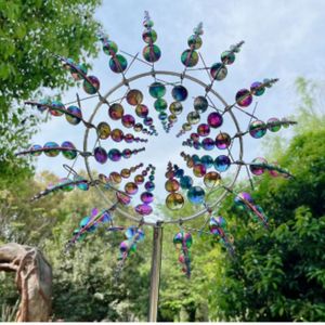 Gartendekorationen Einzigartige magische Metallwindmühle Außenhof Terrasse Rasen Gartendekoration Windspinner Windkollektor 230920