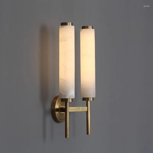 Lâmpada de parede moderna luz mármore para sala estar decoração casa interior cobre criativo quarto arandela luminária