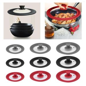 Pans Universal Silicone Glass Pot Lid Covers For Pots Cookware Replacement Lids