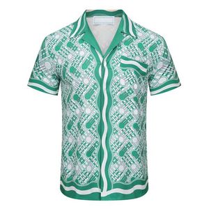 56% rabatt på 2022 Nya herrskjortor Prairie Green Tryckt unisex Loose Silk Short ärmskjortor Ladies Summer Beach Tops Asian Size M-3XL