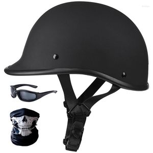 Motorcycle Helmets Motor Helmet Retro Scooter Vintage Half Face Biker Motorbike Crash Moto With Glasses Windproof Mask