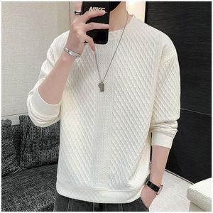 Moletons masculinos Moletons Primavera Outono Y2K Elegante Moda KPOP Moletom Homem Todos os Jogos Manga Longa Top Cor Sólida Casual Pulôver Masculino Roupas 230920