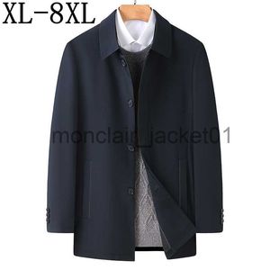 Herrgravrockar 8xl 7xl 6xl Ny höstmän affärslång jackor 2021 Casual Windbreaker Loose Jacket Men Trench Coat Men mode Male Overcoat J230920