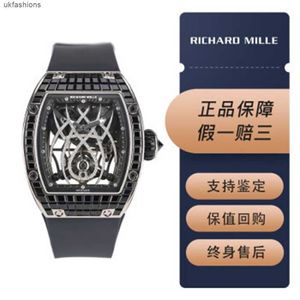 Richardmills Swiss Mechanical Wrist Watches Mens RM Watches RM1901 Natalie Portman Spider Tourbillon Global Limited Edition Platinum Black Gem Mens Fashion L HB4Y