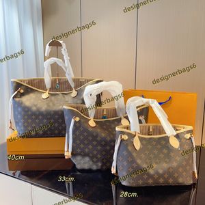 Lyxdesigner Onthego väskor Kvinnor Handväskor Damdesigners Messenger Composite Bag Lady Clutch Bag Axel Tote Female Purse Wallet Folding Present Box 40/33/28cm