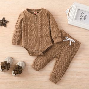 Clothing Sets born Baby Girl Boy Bodysuit Pant Autumn Clothes Long Sleeve Button Sweater and Knitting Trousers Items 230919