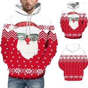 Herrtröjor Big Casual Christmas 3D Print långärmad huvtröja tröja kappa pojke