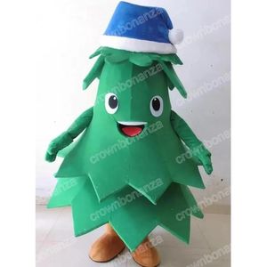 Leistung blauer Hut Weihnachtsbaum Maskottchen Kostüme Halloween Cartoon Charakter Outfit Anzug Weihnachten Outdoor Party Outfit Unisex Werbebekleidung Kleidung