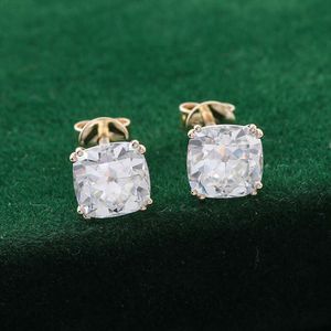 10K Sarı Altın VVS Moissanite 0.5CT 1CT Elmas Eski Avrupa Kesme Küpe Def Moissanite Saplama Küpe Güzel Takı