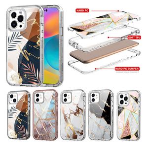 Trzy warstwy obrońca obrońcy ciężkiej dla iPhone'a 15 11 12 13 14 Pro Max 14Plus 12Mini XR XSMAX SE 8PLUS Odporny na wstrząsy Transparent Clear Armor Hard Cover