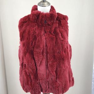 Gilet da donna Real Rex Fur Vest 2023 Gilet Gilet Furry Inverno Caldo Rosa Viola Verde Colore Rosso