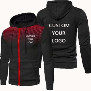 Men's Hoodies Sweatshirts Custom Brand Men Jacket Spring Autumn Long Sleeve Slim Fit Casual Sport Zip Outdoor Tops Coat Black White Navy Blue 230920