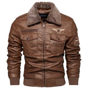 Herrjackor vinter varma mäns fleece läderjacka smal passande päls fodrad outwear casual blixtlås pu kappa termisk manlig cyklistmotorcykeljackor j230920