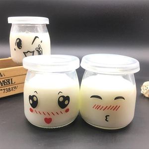 Servis uppsättningar 6/12 st 200 ml pudding flaskglasbrödbutik söt värmebeständig yoghurtbehållare mjölk kopp gelé burk för hembutik 230920