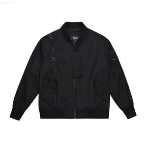 Американский дизайн, карманное уличное пальто для спринта, мужская и женская куртка High Street Machine, свободная куртка-пилот, бейсбольная куртка1pq7