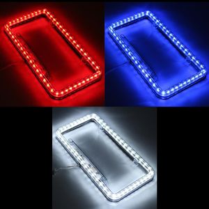 Evrensel Mavi Beyaz Kırmızı Araba 54LED AÇIK Plastik Plaka Plaka Kapak Frame224D