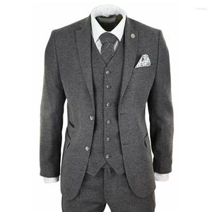 Men's Suits Latest Herringbone Tweed Winter Suit Slim Fit Tailor Made Wedding Tuxedos Groom Formal Plus Size Blazer Costume