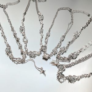 Anhänger Halsketten Retro Silber Farbe Y2k Für Frauen Koreanische Shiny Zirkon Kristall Herz Schlüsselbein Halskette Ästhetische Schmuck Geschenke 230919
