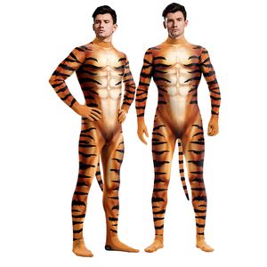 CATSUP -kostymer cosplay sexig med svanshoppsuits cheetah djur 3d tryck tight bodysuit modeparty unisex kostymer elastiska mager zentai