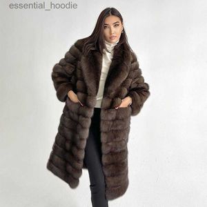 Kadınlar Kürk Sahte Kürk Kış Palto Kadınlar İçin Gerçek Tilki Kürk Ceket Doğal Kürk Mato En Çok Satan Sıcak Kadınlar Uzun Ceket L230920