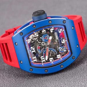 Richare N Factory Orologio meccanico automatico Orologi da polso svizzeri Orologi con movimento Rm030 Blu ceramica lato rosso Parigi quadrante limitato 427 50 mm con carta assicurativa WNK Y