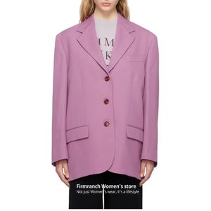 Kvinnors kostymer Blazers Firmranch Nordeuropa Raspberry Pink Loose Leisure Suit For Women Office Lady skräddarsydd Wear Spring Autumn Ins 230920