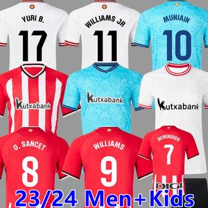 23 24 Club Soccer Jerseys BERENGUER 2023 2024 MUNIAIN Athletic Bilbao Home Away WILLIAMS Camisa de futebol GARCIA VILLALIBRE camisas de futebol de alta qualidade homens kit infantil