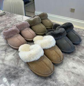 Botas australianas clássicas femininas quentes mini meia neve EUA GS 585401 inverno pele cheia fofa peluda sandália de tornozelo de cetim